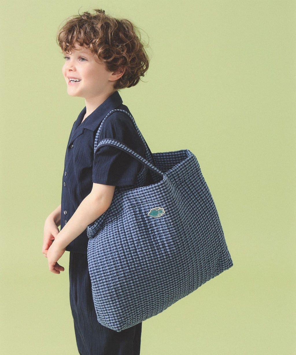 빔즈 키즈 가방 일본 Beams 유아 토트백 클래스 체크무늬 2컬러