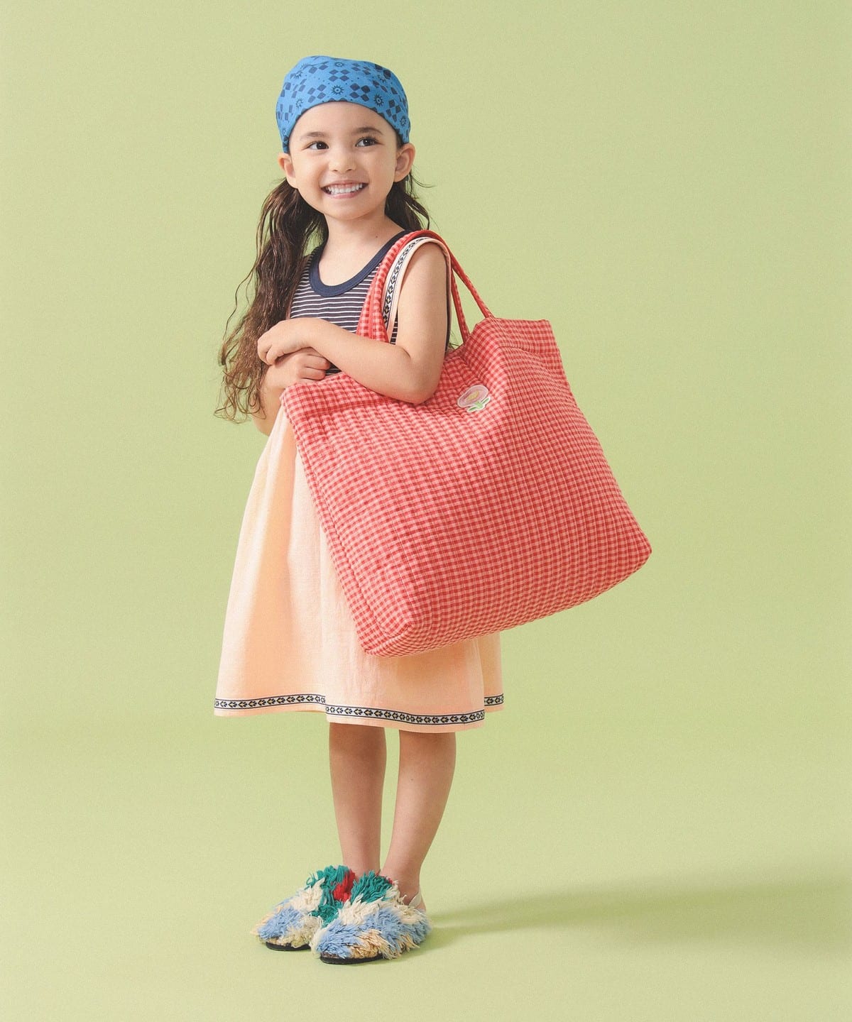 빔즈 키즈 가방 일본 Beams 유아 토트백 클래스 체크무늬 2컬러