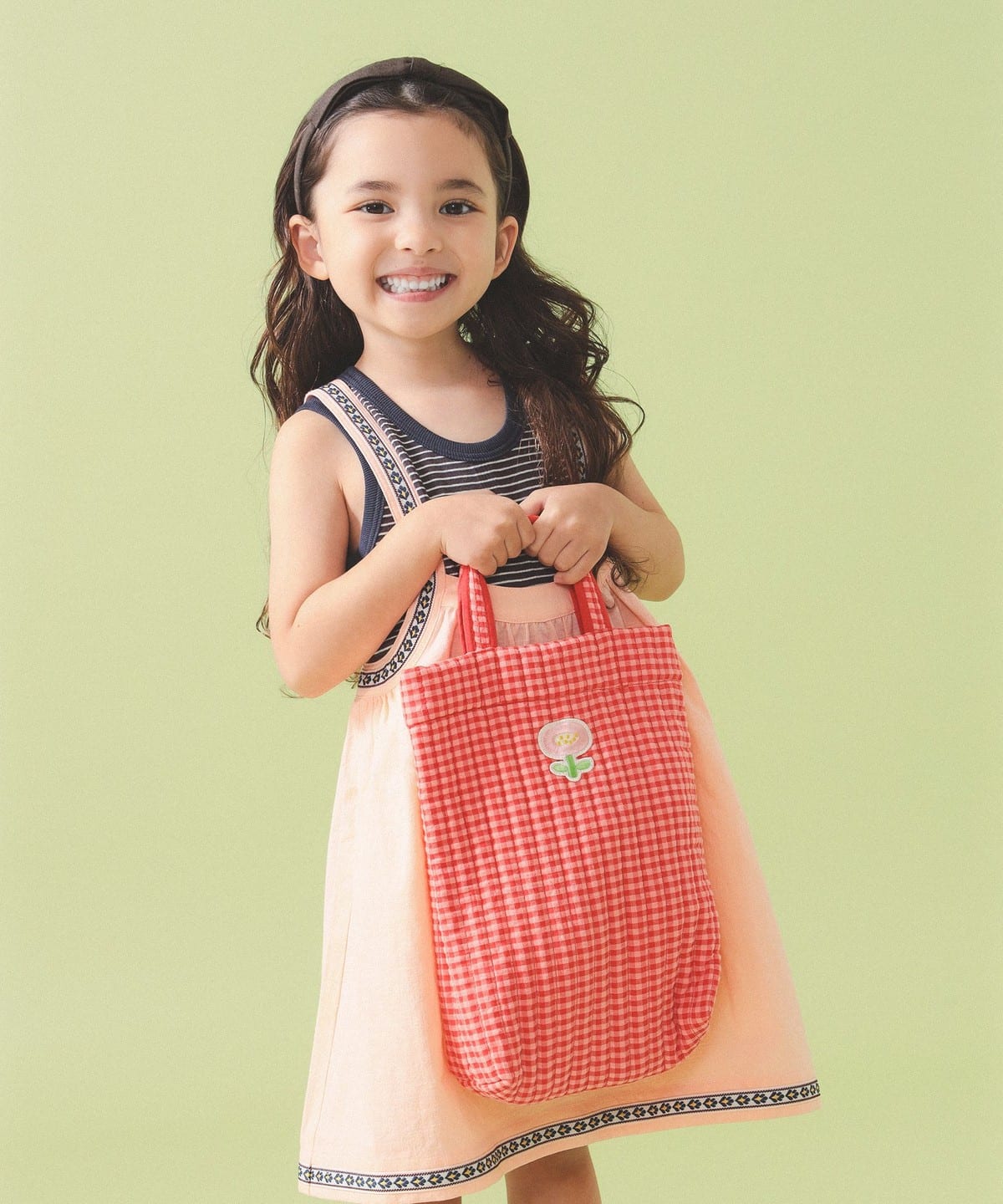 빔즈 키즈 가방 일본 Beams 유아 숄더백 퀄트 깅엄체크 무늬 2컬러