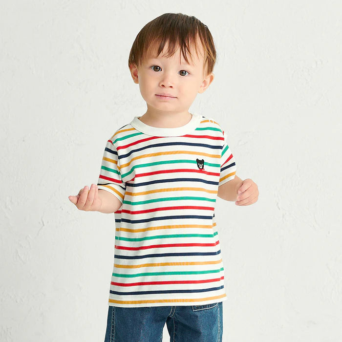 미키하우스 티셔츠 일본 키즈 반팔 더블비 스트라이프 4컬러