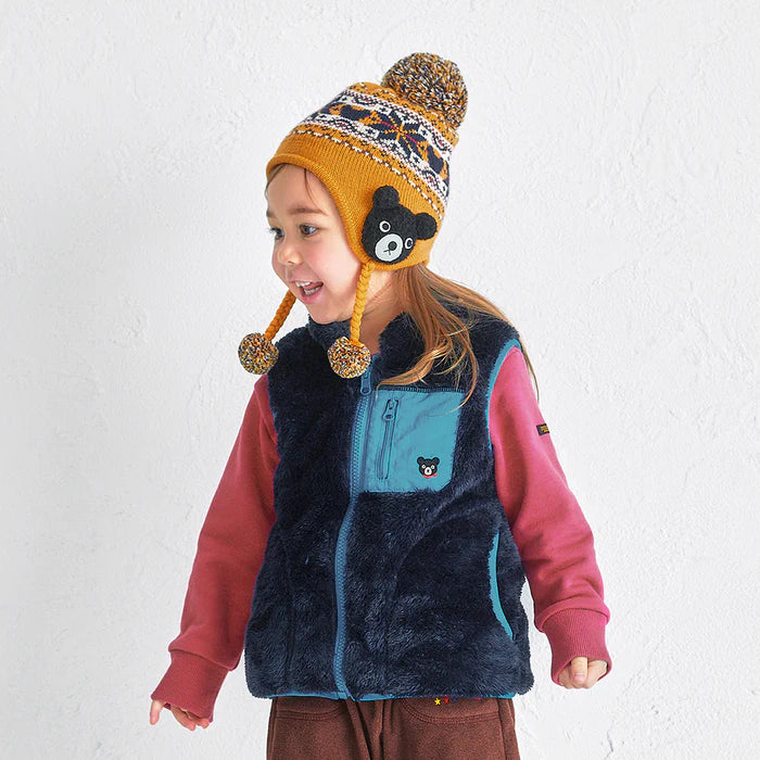 미키하우스 조끼 일본 키즈 유아 베스트 더블비 방한 쿠마 로고 3컬러