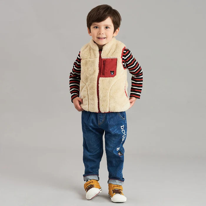 미키하우스 조끼 일본 키즈 유아 베스트 더블비 방한 쿠마 로고 3컬러