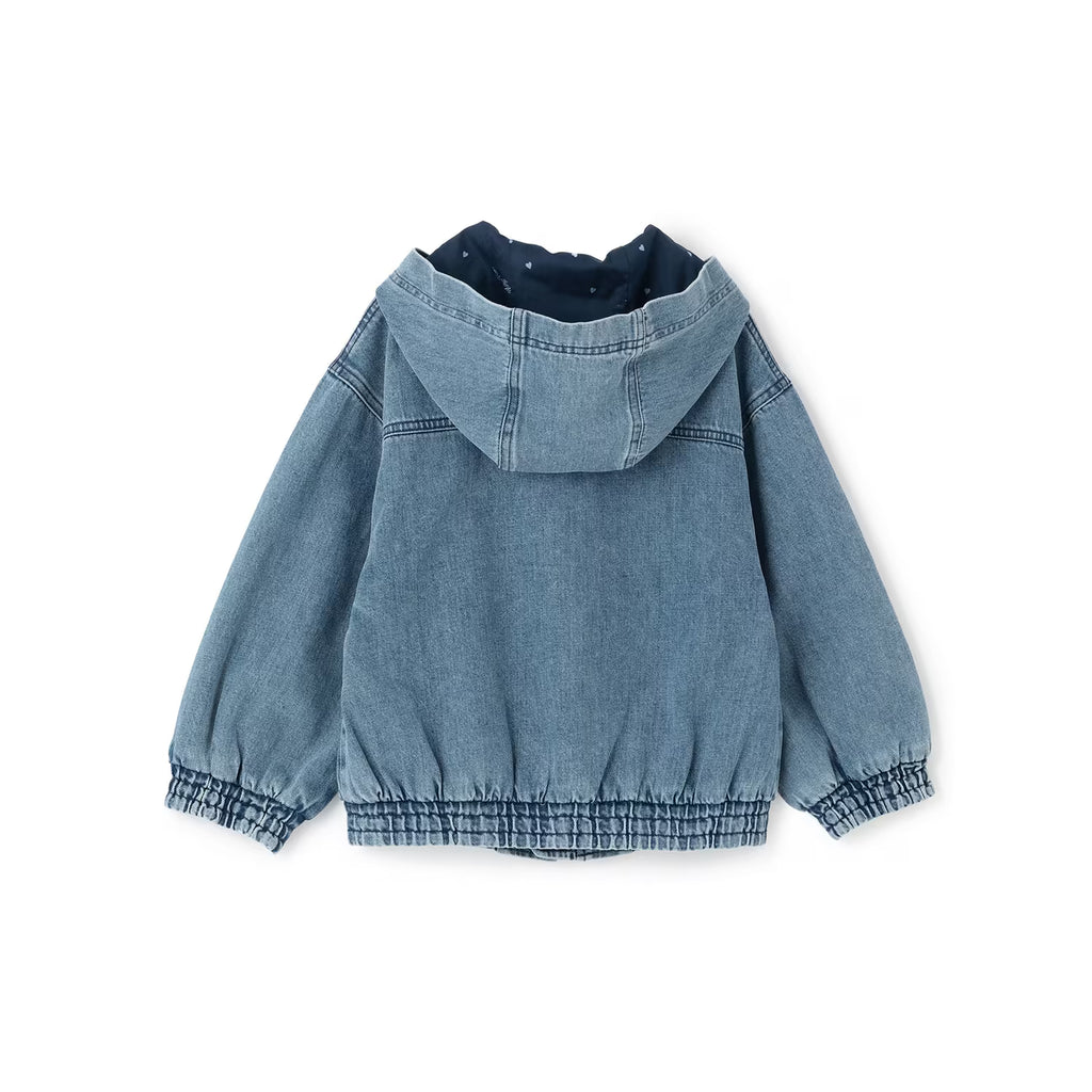 Mezzo Piano Kids Jacket Japanese Mezzo Piano Denim Simple Blue Jacket Jumper Jacket in 2 Colors 
