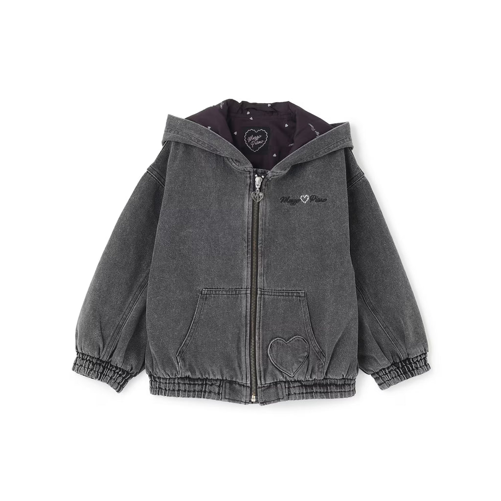 Mezzo Piano Kids Jacket Japanese Mezzo Piano Denim Simple Blue Jacket Jumper Jacket in 2 Colors 