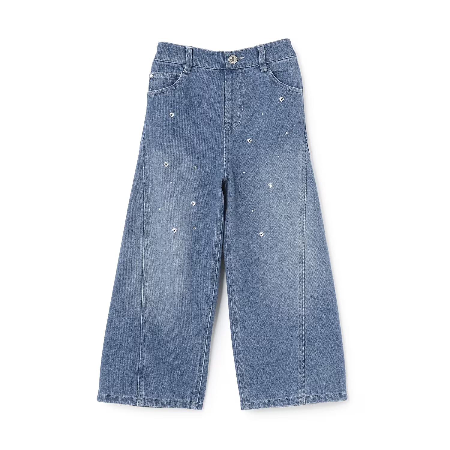 Mezzo Piano Kids Pants Japanese Mezzo Piano Jeans Denim Tile Wide Pants 3 Colors 