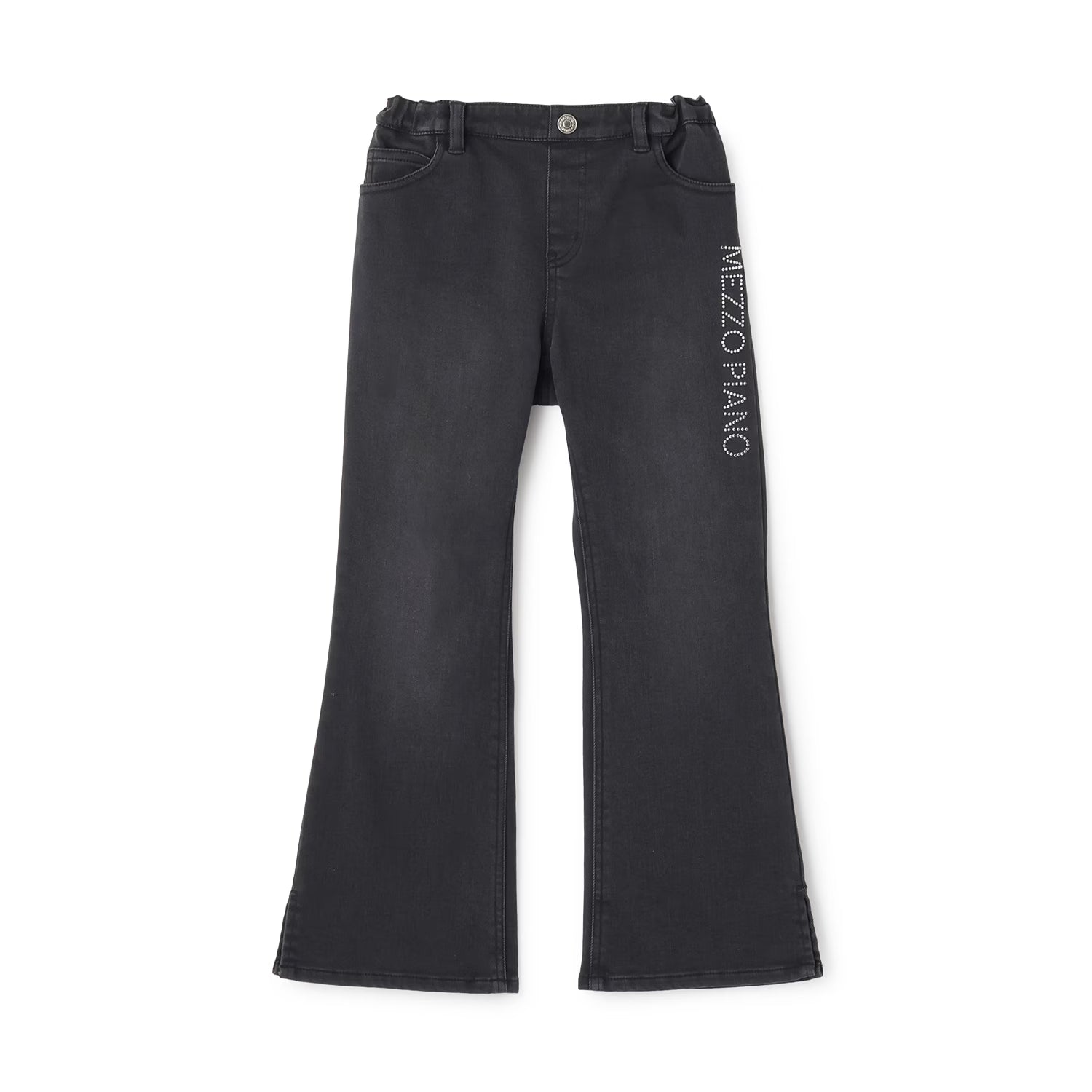 Mezzo Piano Kids Pants Japanese Mezzo Piano Jeans Rhinestone Flare Denim Long Pants 2 Colors 
