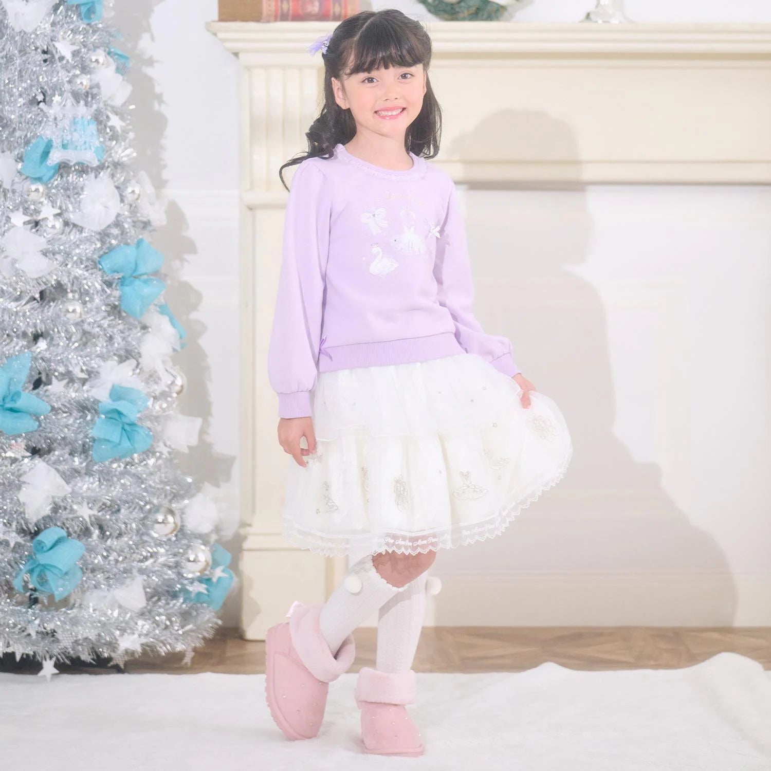 Mezzo Piano Kids Skirt Japanese Mezzo Piano Skirt Ballet Motif Tulle Design 2 Colors 