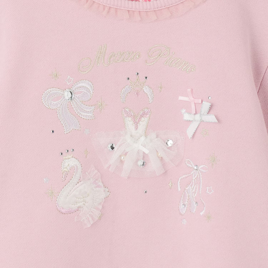 mezzo piano 키즈 티셔츠 일본 메조피아노 맨투맨 발레리노 자수 트레이너 긴팔티 2컬러