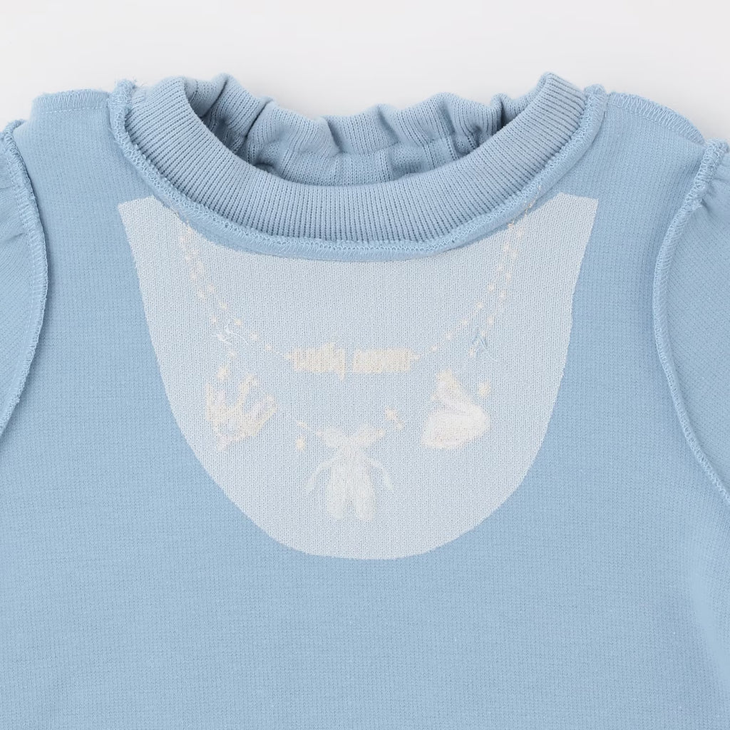 Mezzo Piano Kids T-Shirt Japanese Mezzo Piano Long Sleeve T-Shirt Petite Necklace Embroidery Design 2 Colors 