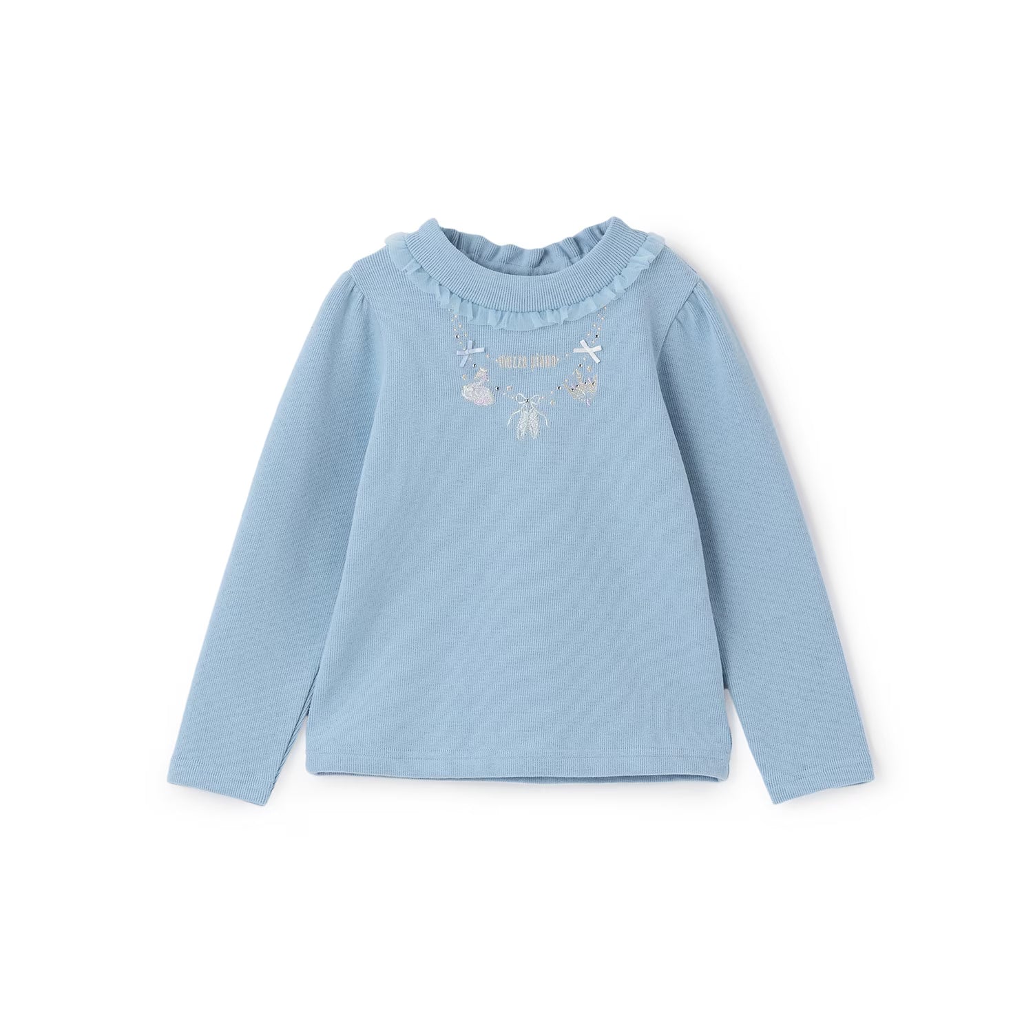Mezzo Piano Kids T-Shirt Japanese Mezzo Piano Long Sleeve T-Shirt Petite Necklace Embroidery Design 2 Colors 