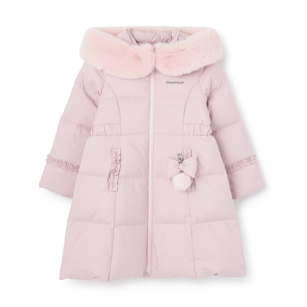 mezzo piano 키즈 패딩 일본 메조피아노 페이크 모피 후드 2컬러