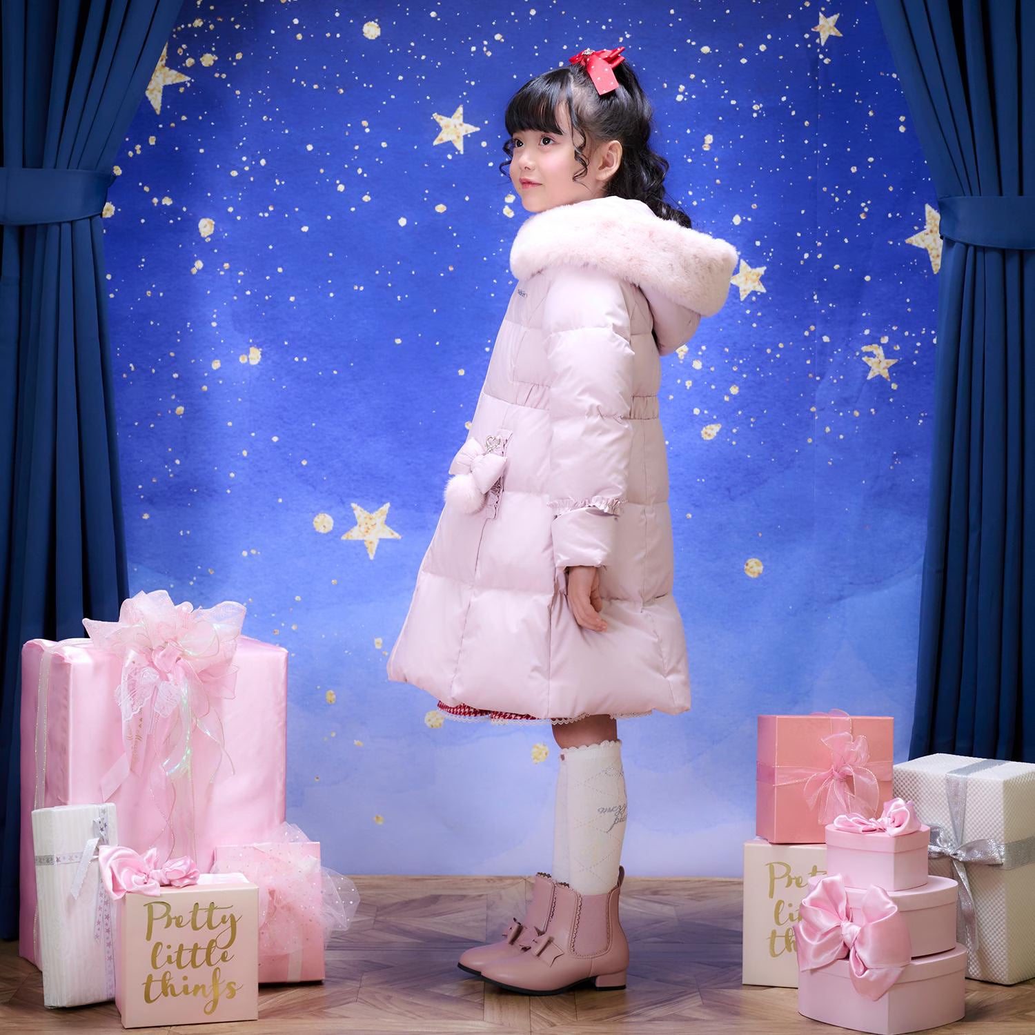 Mezzo Piano Kids Padding Japanese Mezzo Piano Faux Fur Hoodie 2 Colors 