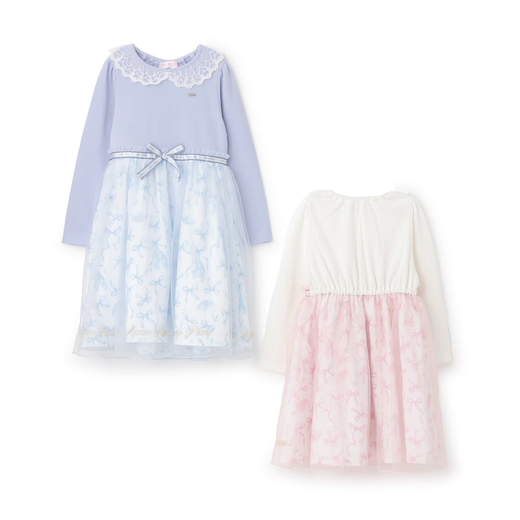 mezzo piano 키즈 치마 일본 메조피아노 벨레 모티브 스완 원피스 2컬러