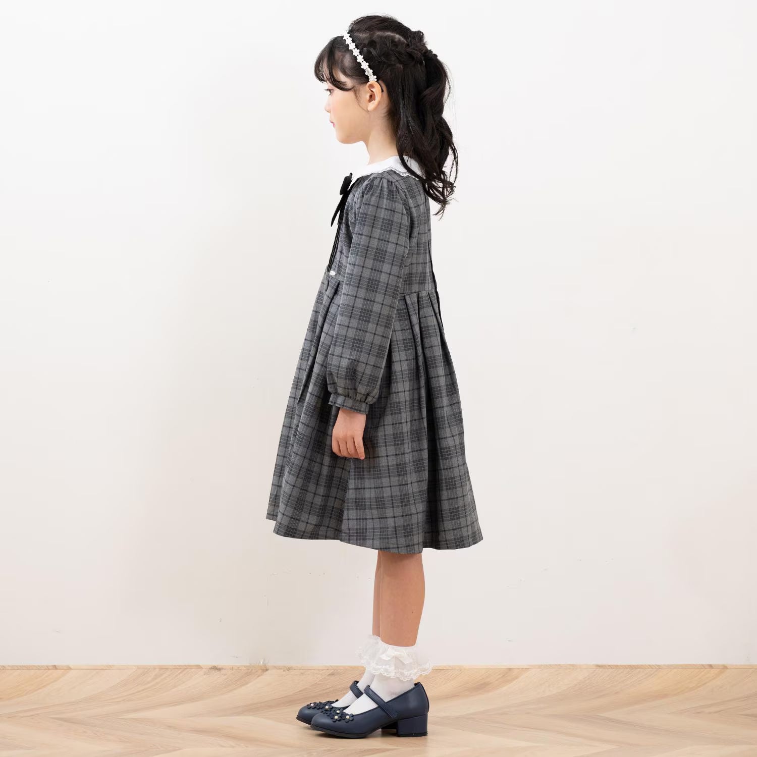 Mezzo Piano Kids Skirt Japanese Mezzo Piano Cutwork Simple Embroidery One-Piece Dress in 2 Colors 