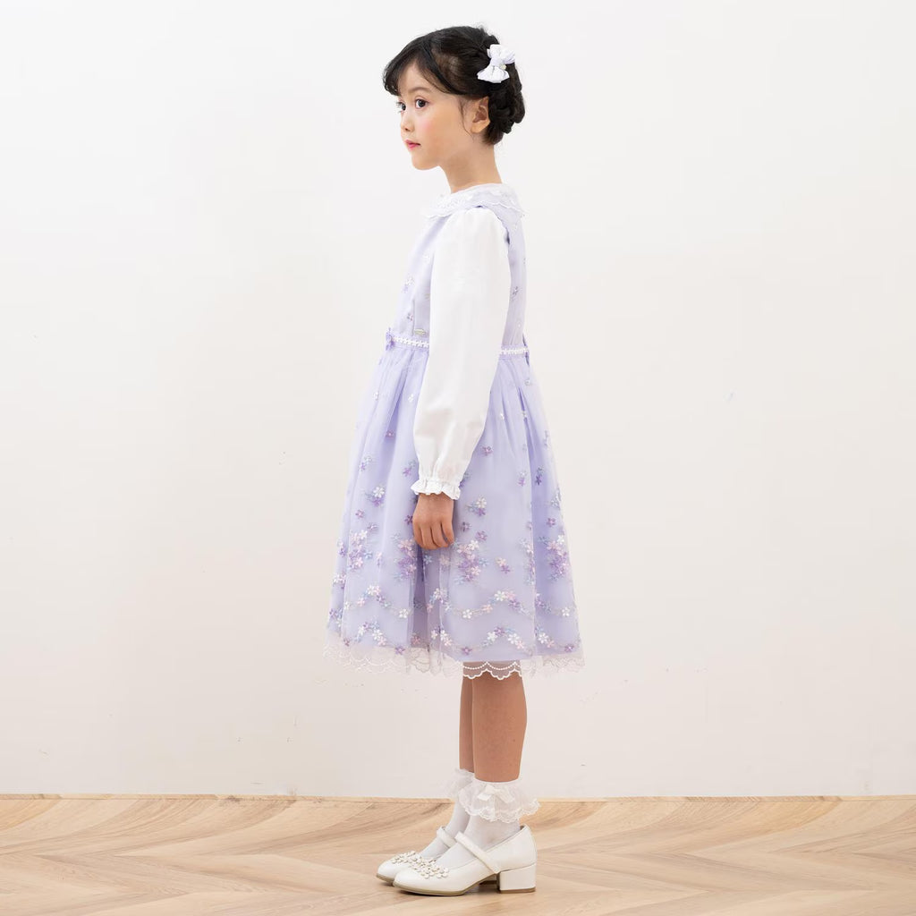 Mezzo Piano Kids Skirt Japanese Mezzo Piano Embroidered Flower Pattern One-Piece 2 Colors 