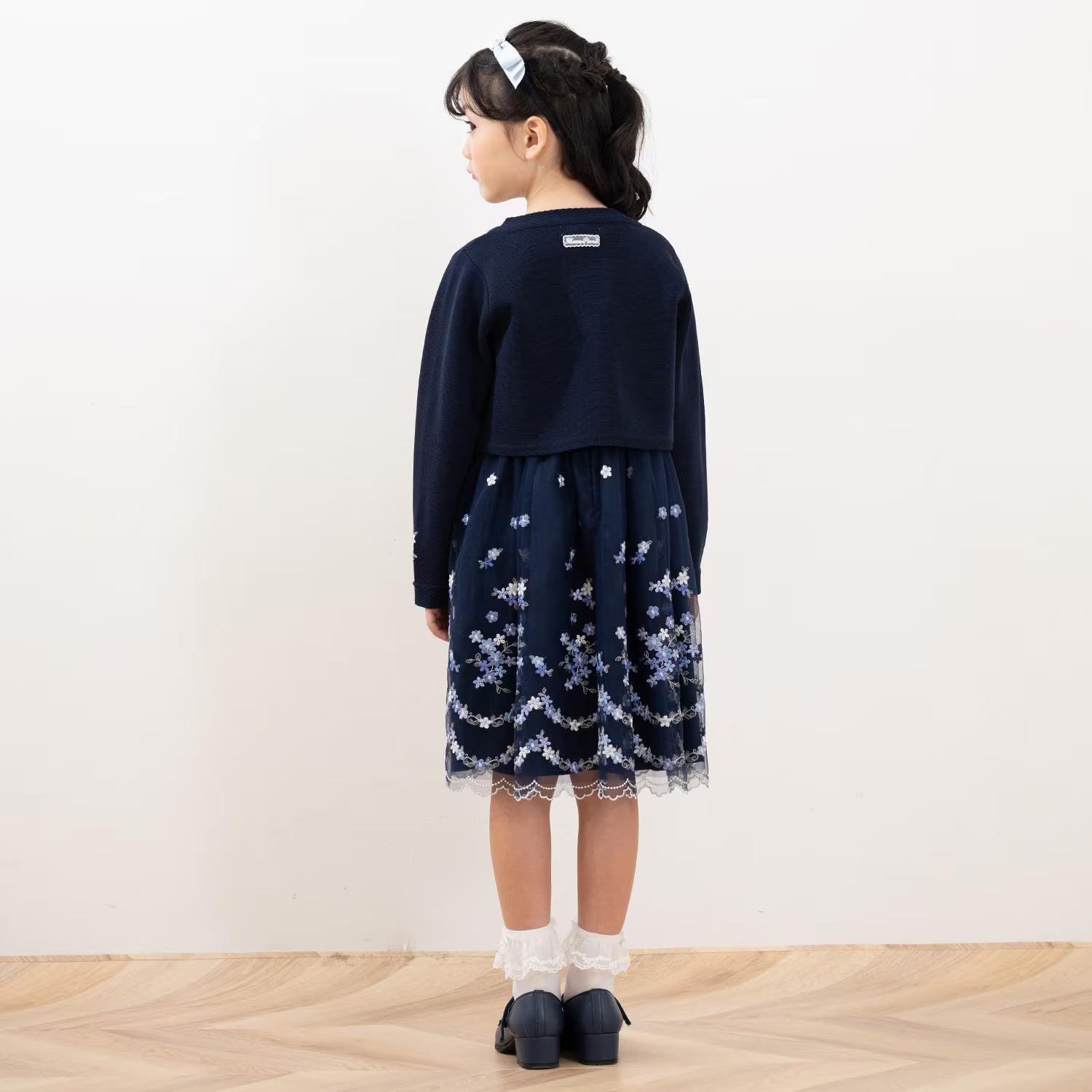 Mezzo Piano Kids Skirt Japanese Mezzo Piano Embroidered Flower Pattern One-Piece 2 Colors 