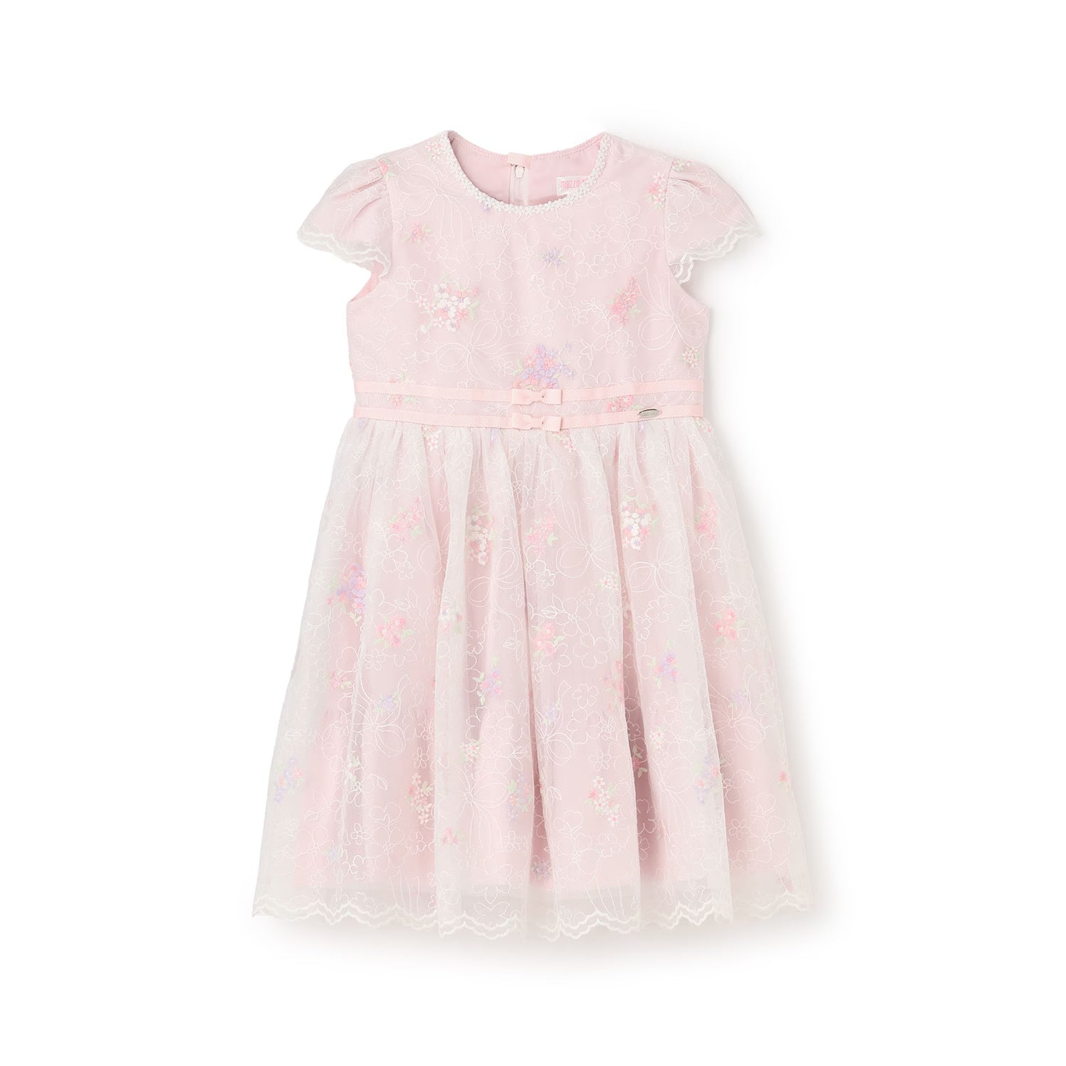 Mezzo Piano Kids Skirt Japanese Mezzo Piano Flower Motif Lace Embroidery One Piece Pink 