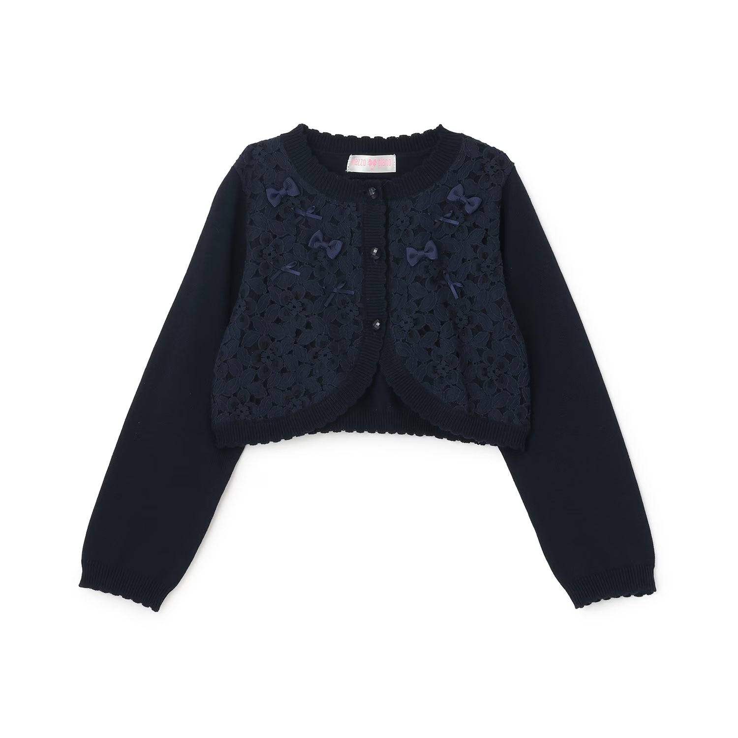 Mezzo Piano Kids Cardigan Japanese Mezzo Piano Cardigan Lace Knit Ribbon Bolero 2 Colors 