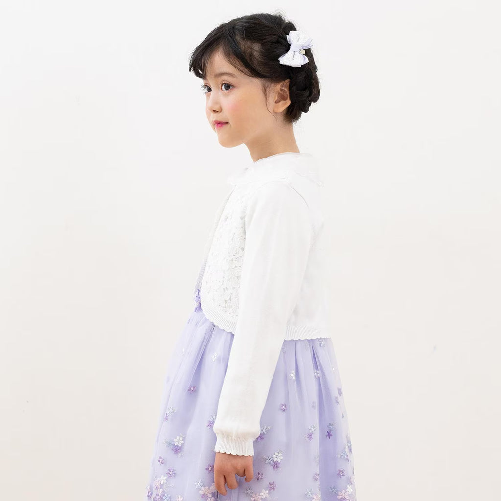 Mezzo Piano Kids Cardigan Japanese Mezzo Piano Cardigan Lace Knit Ribbon Bolero 2 Colors 