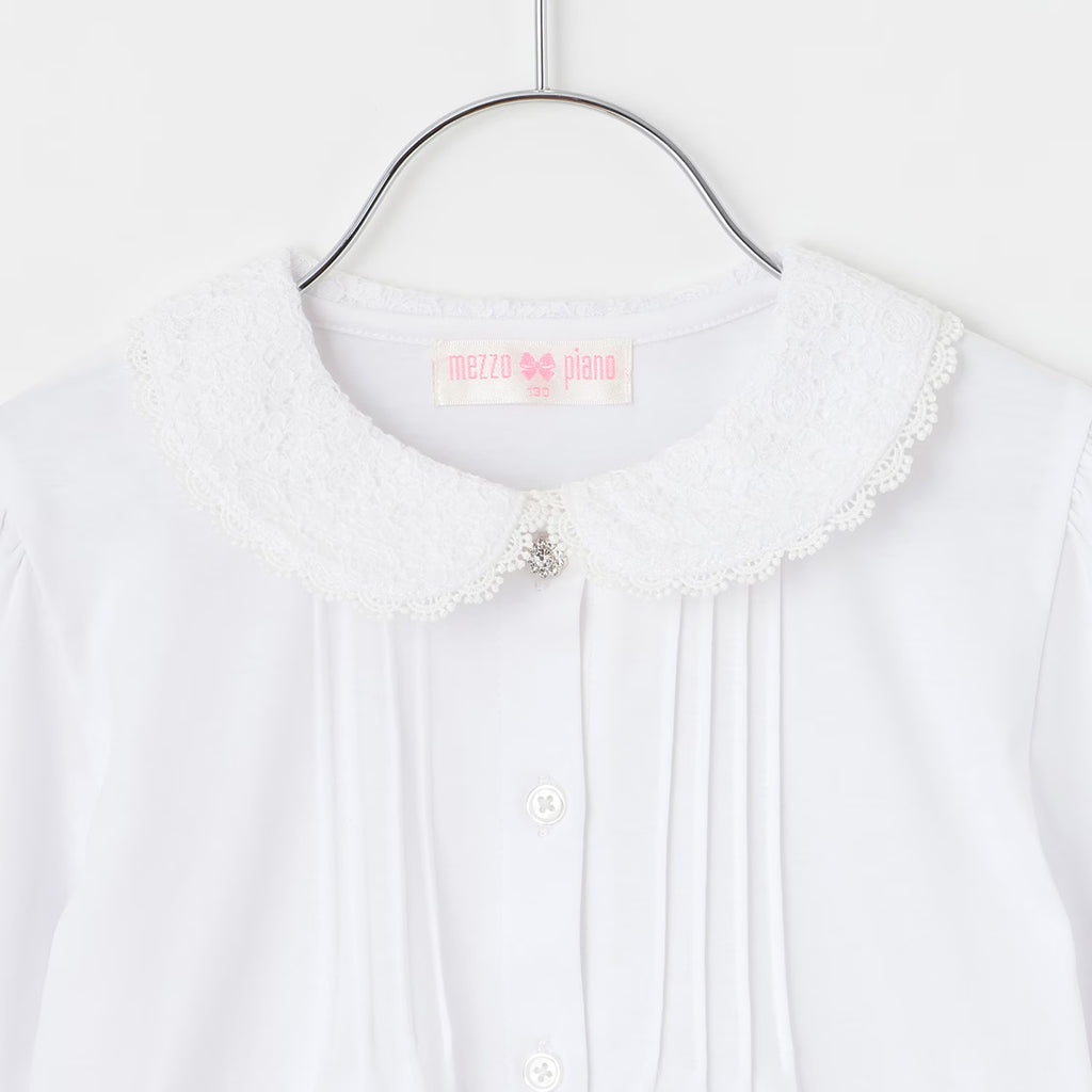 Mezzo Piano Kids Shirt Japanese Mezzo Piano Lace Simple Blouse 