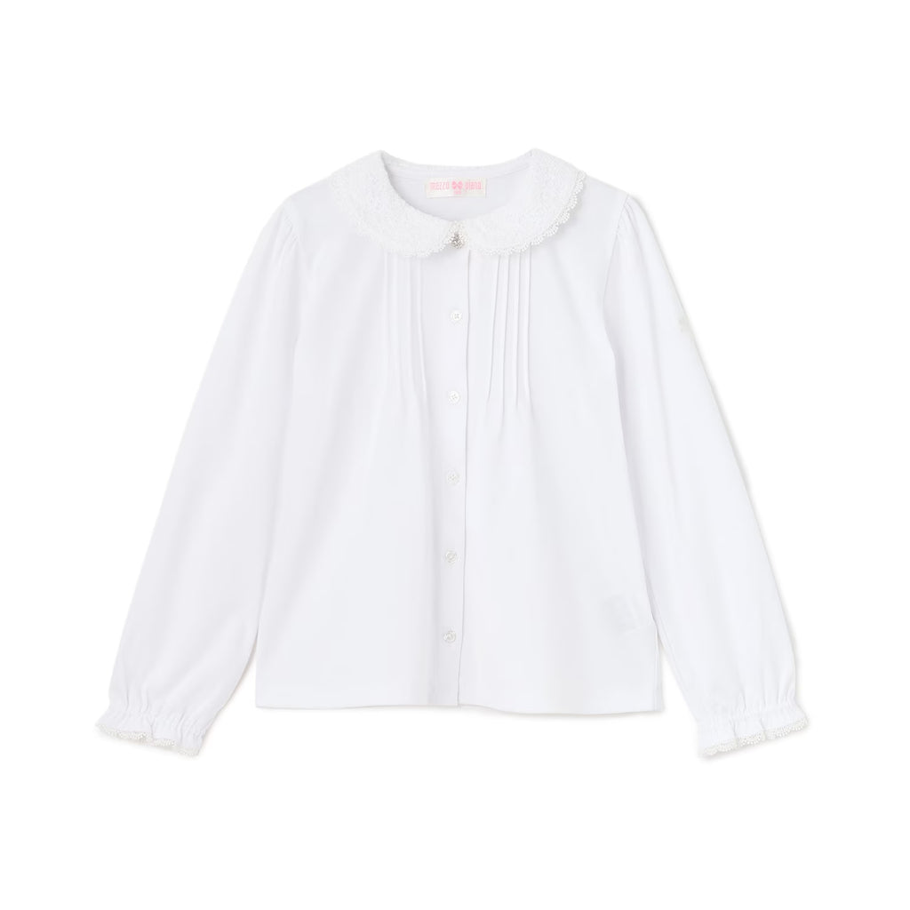 Mezzo Piano Kids Shirt Japanese Mezzo Piano Lace Simple Blouse 