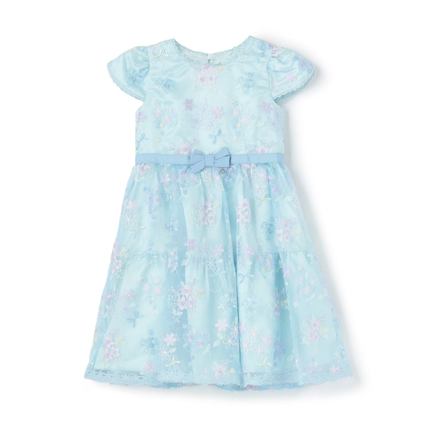 Mezzo Piano Kids Skirt Japanese Mezzo Piano Flower Motif Lace Embroidery One-Piece Dress in 2 Colors 