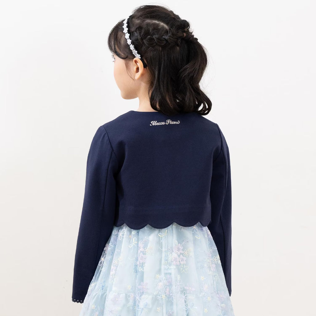 Mezzo Piano Kids Jacket Japanese Mezzo Piano Flower Motif Scallop Jacket 2 Colors 