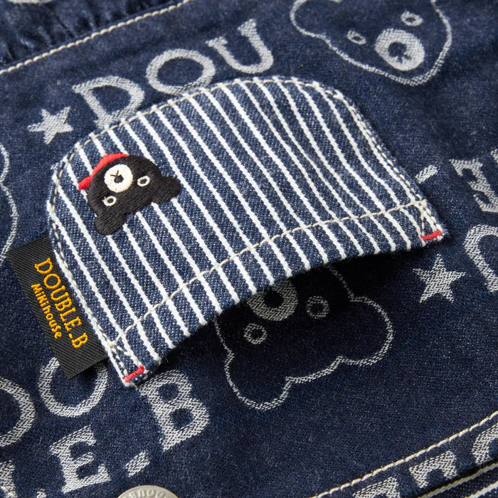 미키하우스 치마 일본 키즈 유아 원피스 오리지널 데님 스커트 자카드