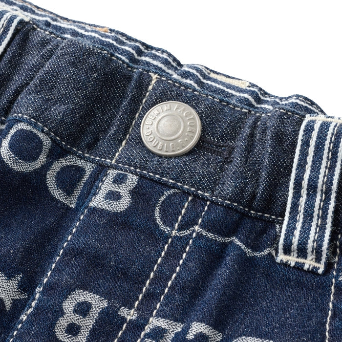 미키하우스 바지 일본 키즈 유아 청바지 자카드 데님 더블비 쿠마 디자인