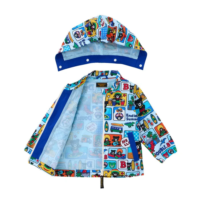 미키하우스 바람막이 일본 키즈 자켓 내가 좋아하는 세계 공룡 서핑 음악