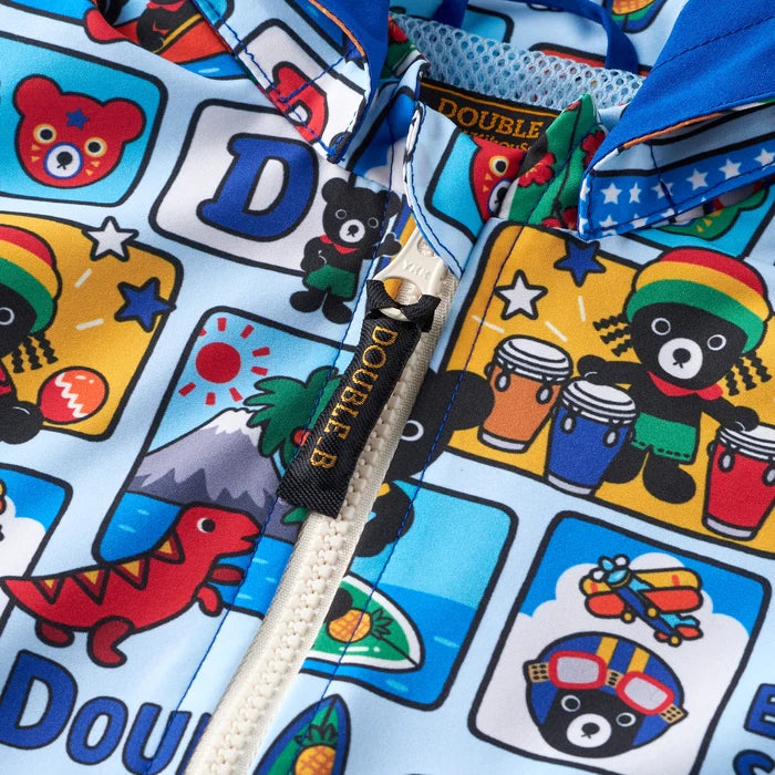 미키하우스 바람막이 일본 키즈 자켓 내가 좋아하는 세계 공룡 서핑 음악