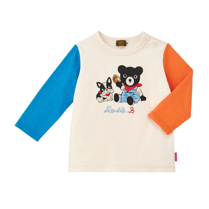 미키하우스 티셔츠 일본 키즈 긴팔 더블비 블랙 쿠마 2컬러