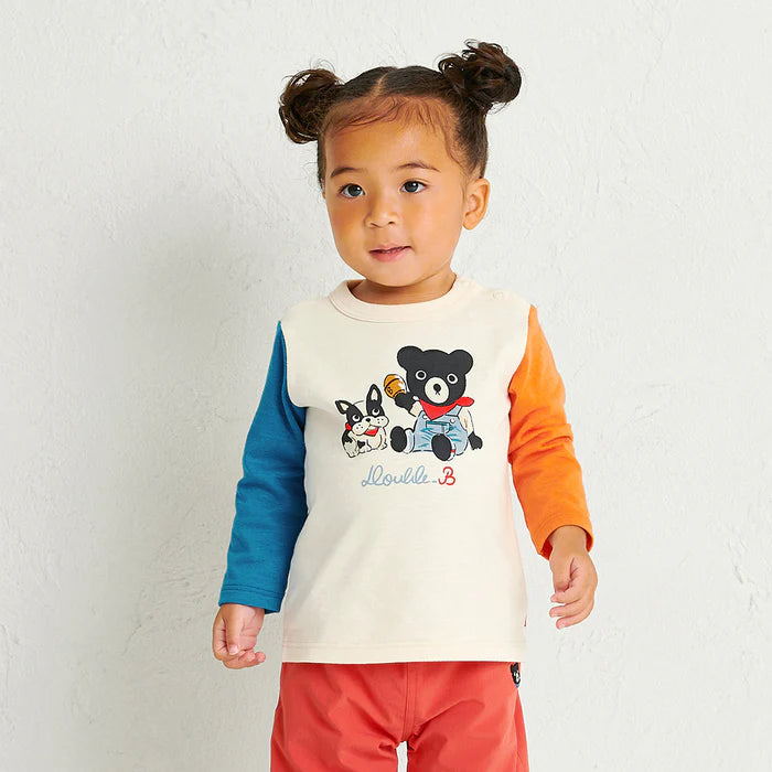 미키하우스 티셔츠 일본 키즈 긴팔 더블비 블랙 쿠마 2컬러