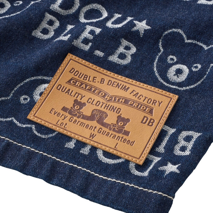 미키하우스 티셔츠 일본 키즈 유아 긴팔 셔츠 오리지널 자카드 데님 더블비 히코리