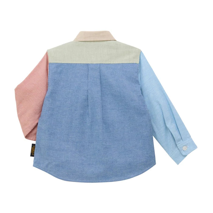 Mickey House Kids Shirt Japanese Toddler Long Sleeve Organic Cotton Double B Color Block Shirt 