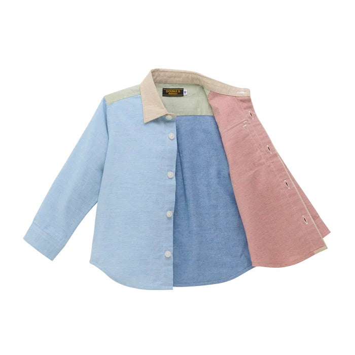 Mickey House Kids Shirt Japanese Toddler Long Sleeve Organic Cotton Double B Color Block Shirt 