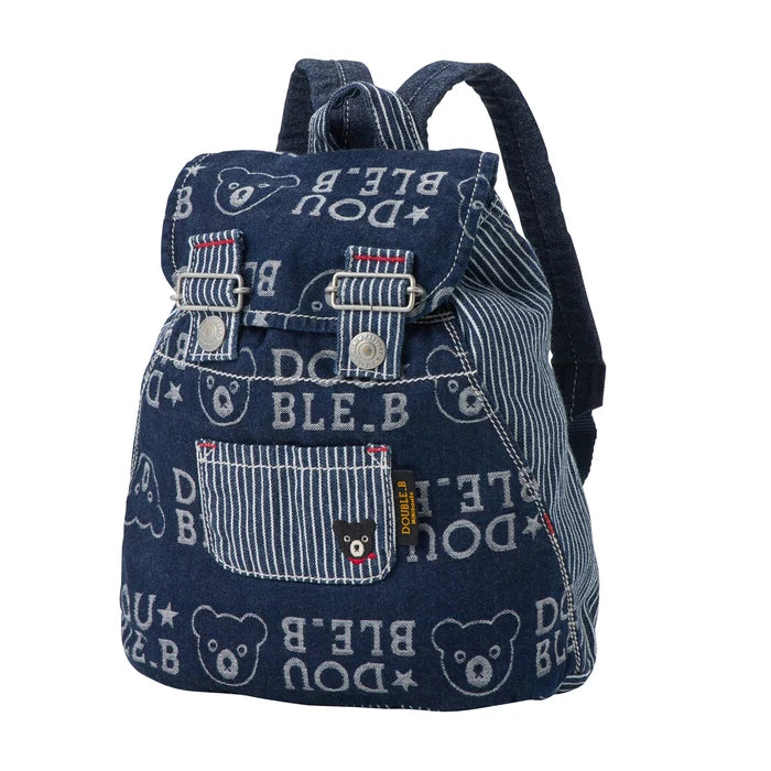 미키하우스 가방 일본 키즈 유아 백펙 자카드 오리지널 데님 더블비 카이하라사