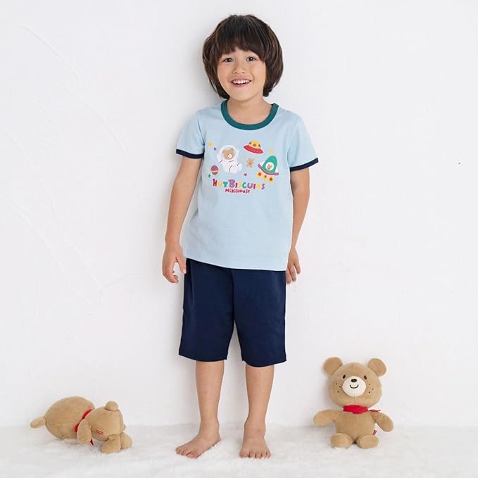 미키하우스 티셔트 일본 키즈 잠옷 핫비스킷 반팔 세트 2컬러