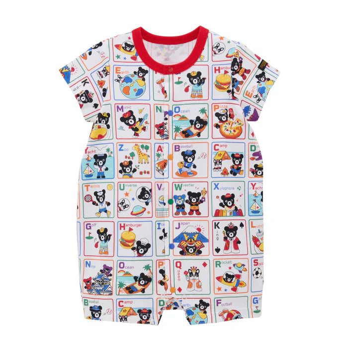 미키하우스 티셔츠 일본 유아 신생아 바디수트 알파벳 시리즈 쿠마 버전