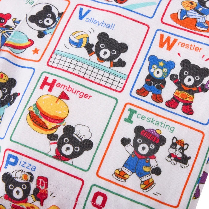 미키하우스 바지 일본 키즈 유아 반바지 5부 알파벳 문구 디자인