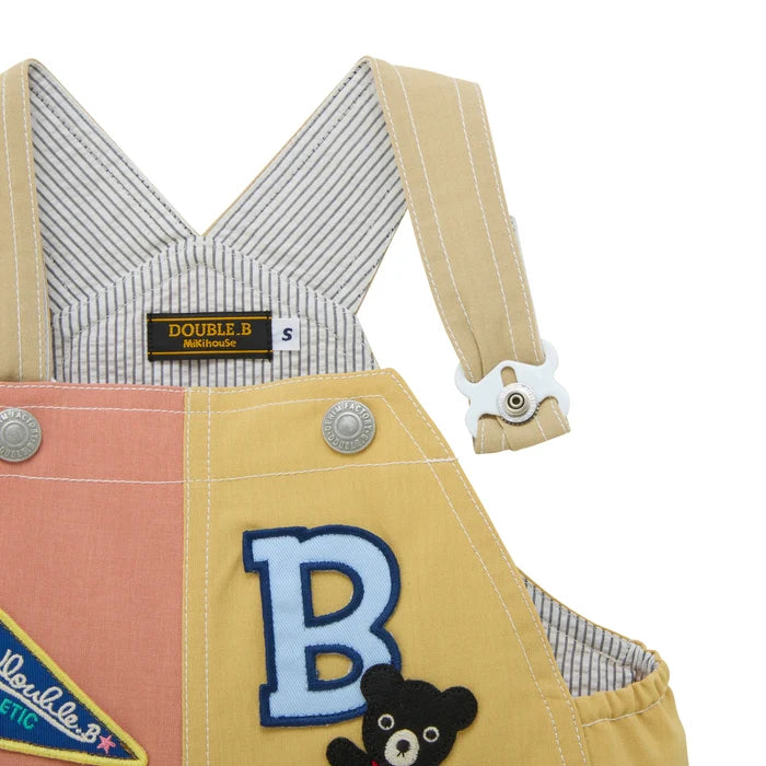 미키하우스 바지 일본 키즈 유아 멜빵바지 5부 오버올 팬츠 더블비 데님 2컬러