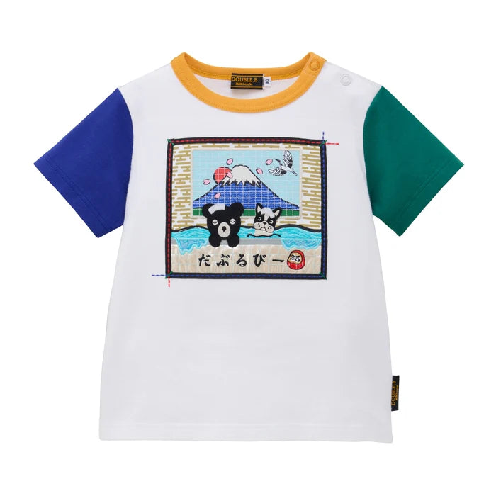 미키하우스 티셔츠 일본 키즈 유아 반팔 쿠마 히라가나 후지산