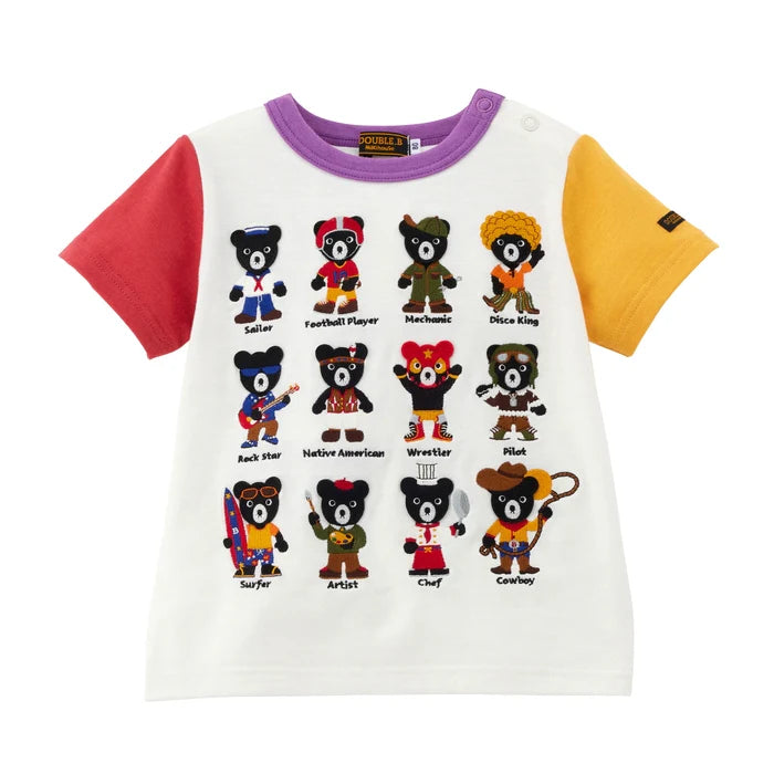 미키하우스 티셔츠 일본 키즈 반팔 블랙 쿠마 푸치 2컬러