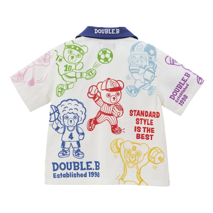 Mickey House Kids Shirts Japanese Toddler Short Sleeve Double B Hawaiian Print 5 Colors 