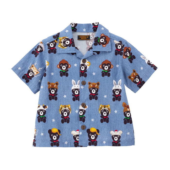 Mickey House Kids Shirts Japanese Toddler Short Sleeve Double B Hawaiian Print 5 Colors 