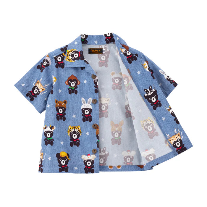 Mickey House Kids Shirts Japanese Toddler Short Sleeve Double B Hawaiian Print 5 Colors 