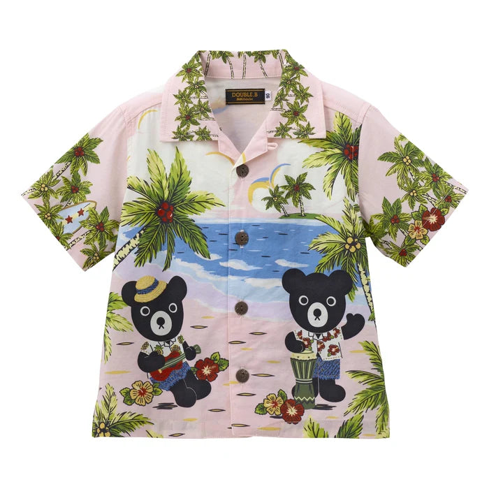 Mickey House Kids Shirts Japanese Toddler Short Sleeve Double B Hawaiian Print 5 Colors 