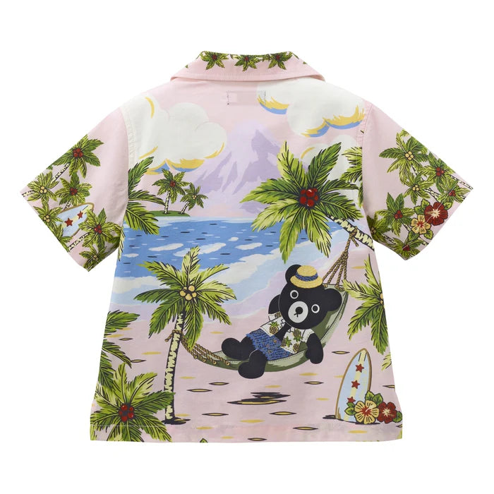 Mickey House Kids Shirts Japanese Toddler Short Sleeve Double B Hawaiian Print 5 Colors 