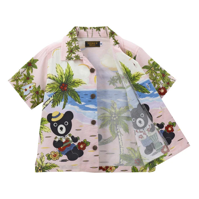Mickey House Kids Shirts Japanese Toddler Short Sleeve Double B Hawaiian Print 5 Colors 