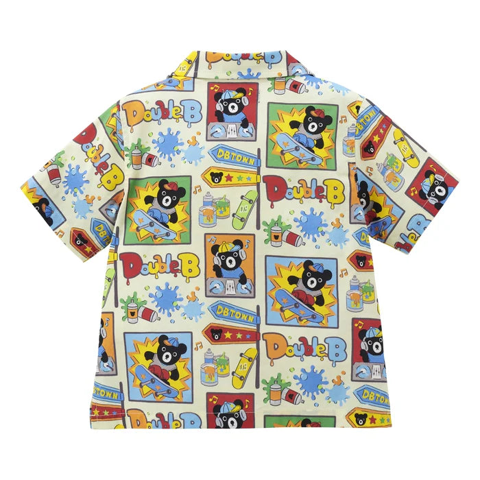 Mickey House Kids Shirts Japanese Toddler Short Sleeve Double B Hawaiian Print 5 Colors 